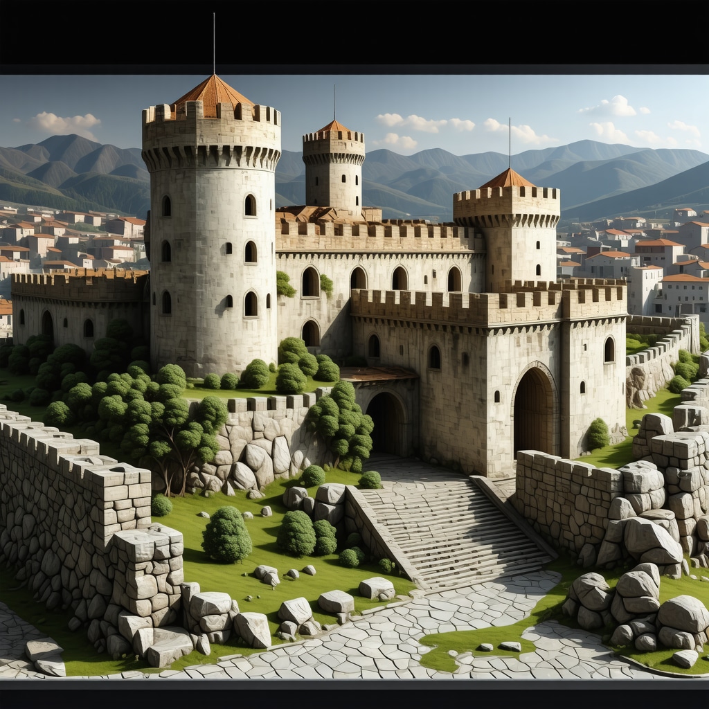 3D digital model of Smederevë Fortress highlighting restoration technologies