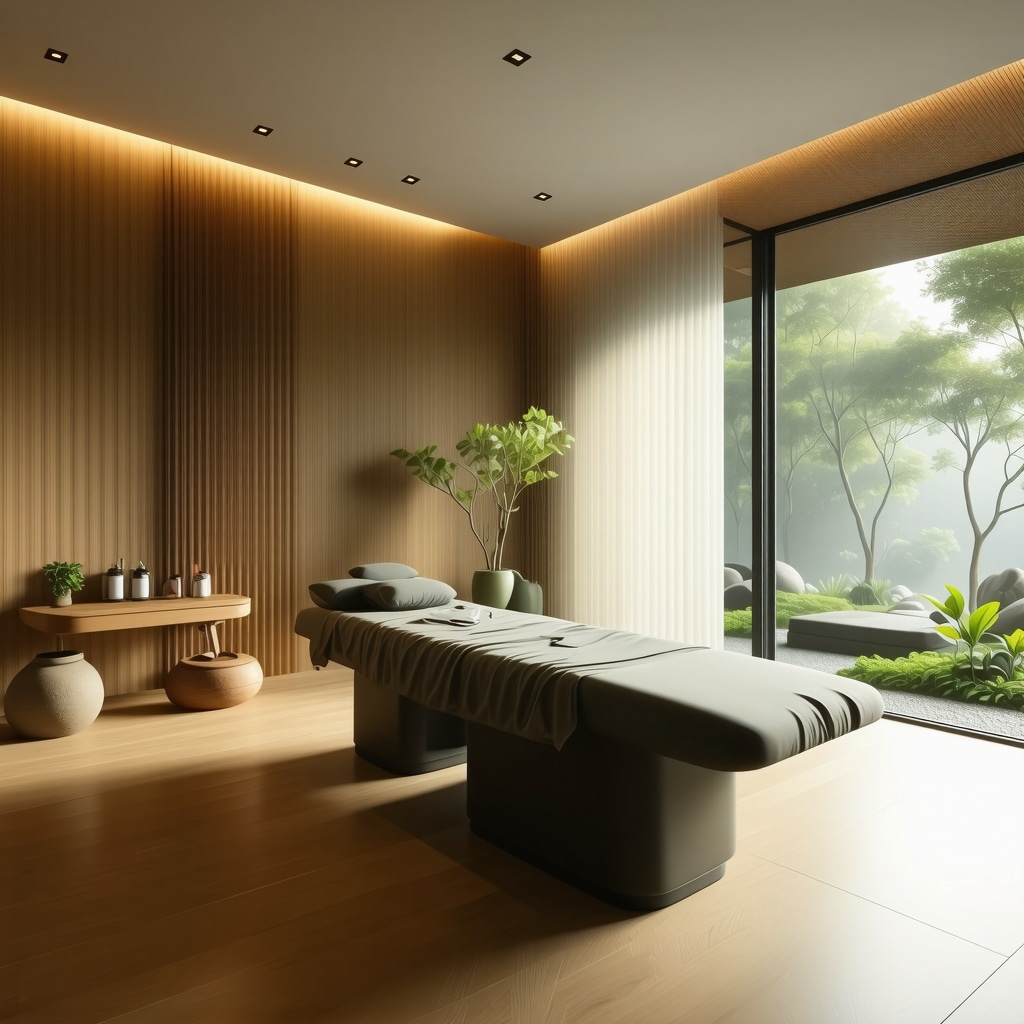 Modern spa therapy room equipped with biometric devices surrounded by natural scenery in Aranđelovac