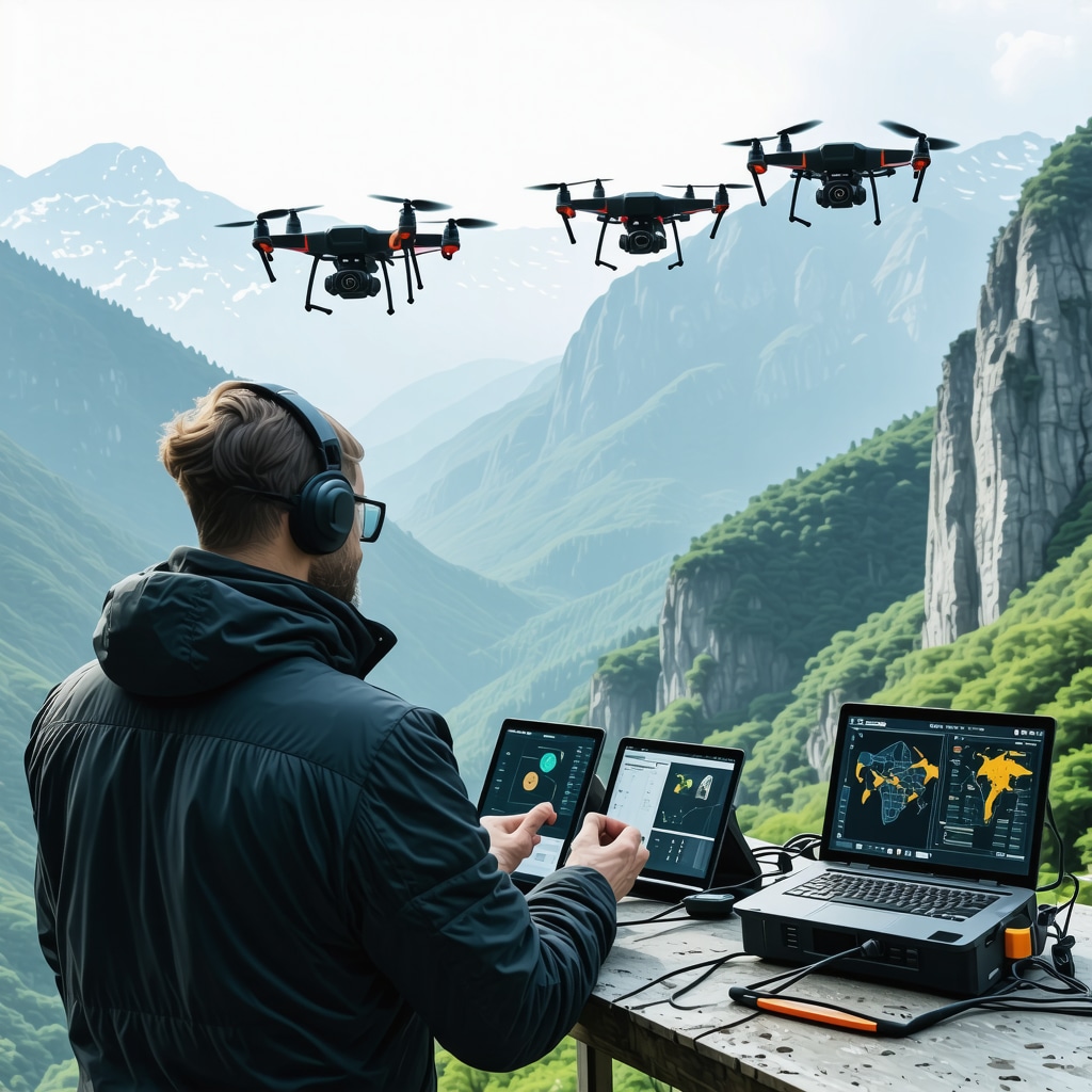 Environmental monitoring technology including drones and data analysis near Kanioni Rugova canyon