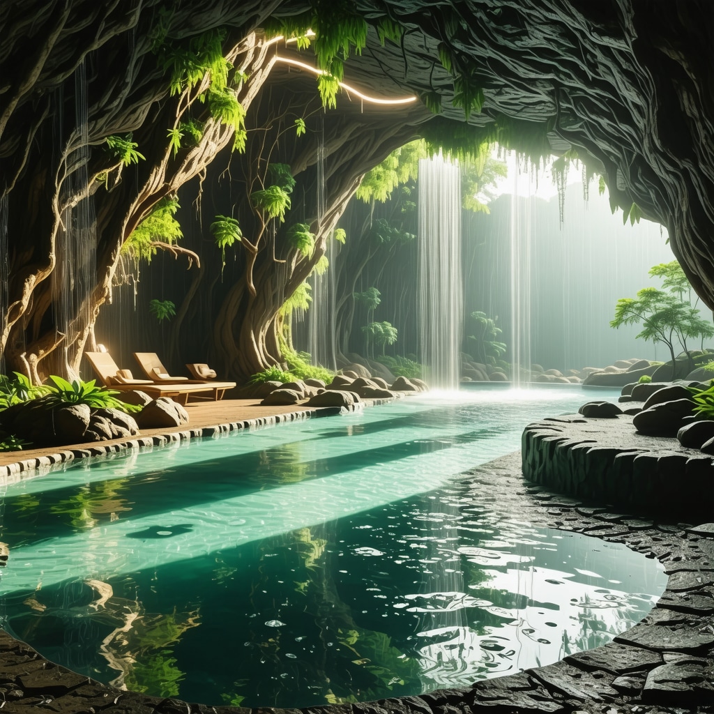 Modern spa pools with mineral water surrounded by forest in Aranđelovac