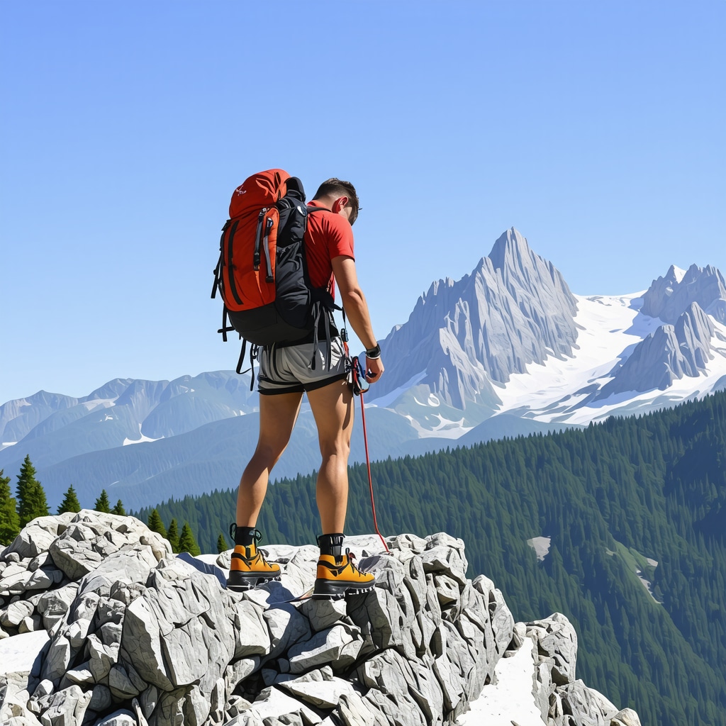 Alpine climbers navigating rocky terrain in Sharri mountains near Krushevë with lush forests