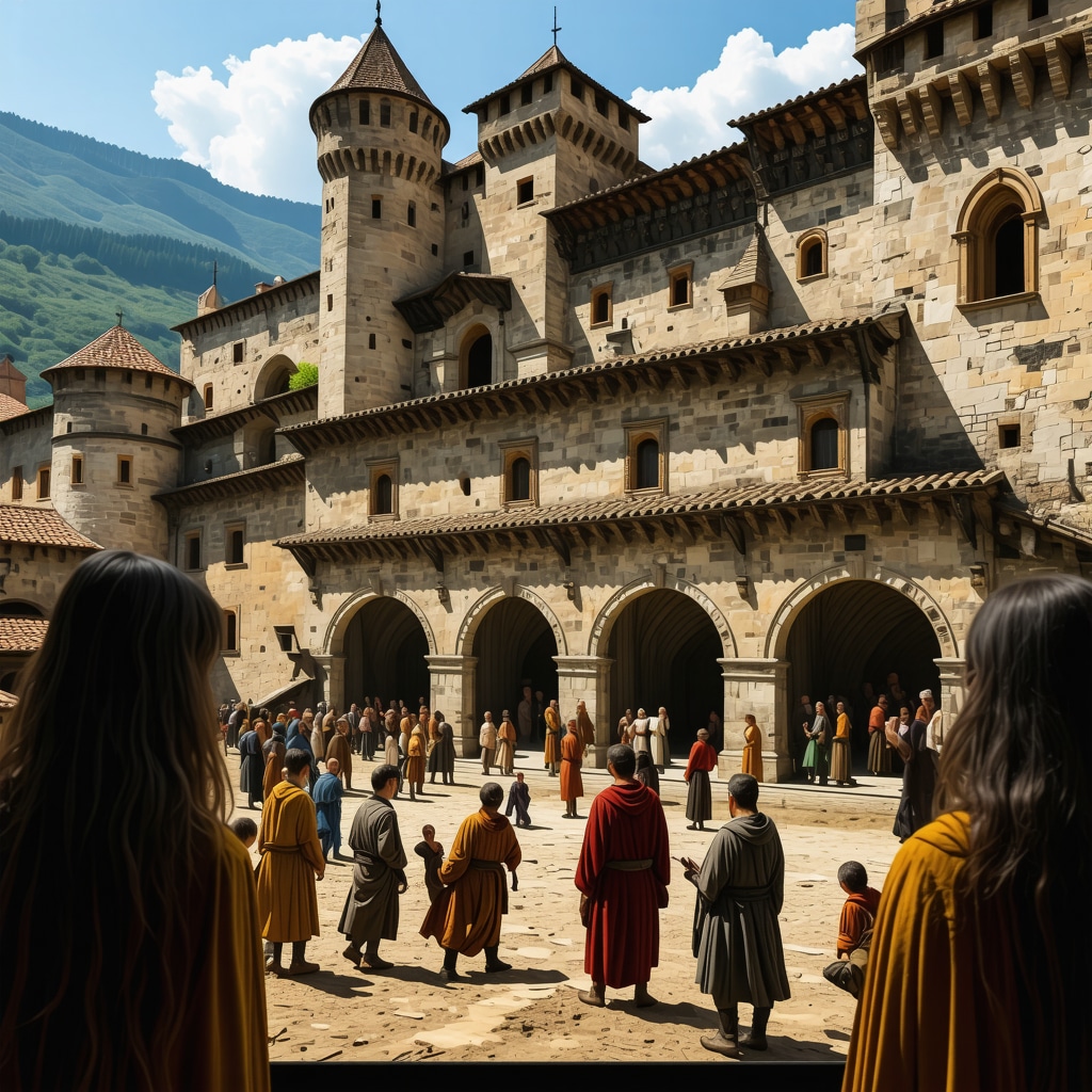 Visitors using augmented reality devices to explore 3D reconstructions of Cluj-Napoca castle history