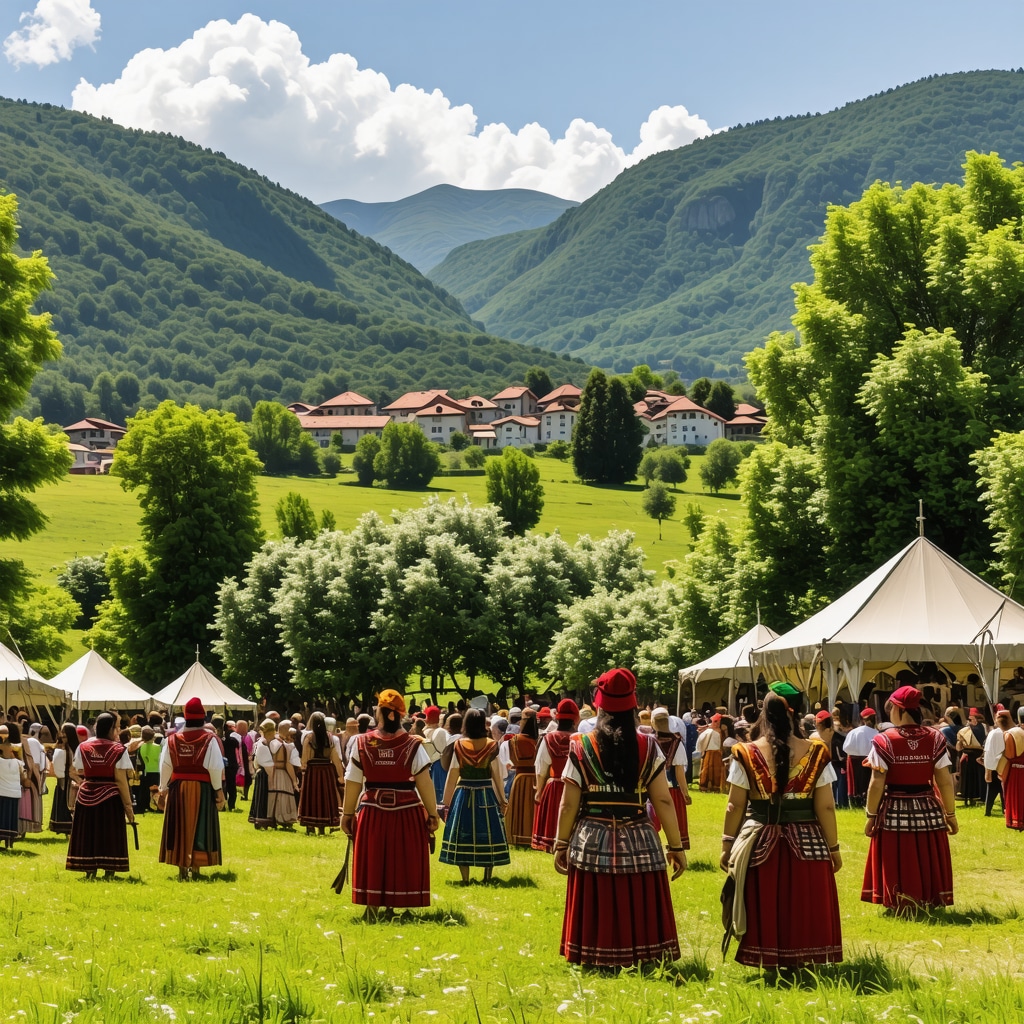 Banja Luka festival with mountains and green landscape