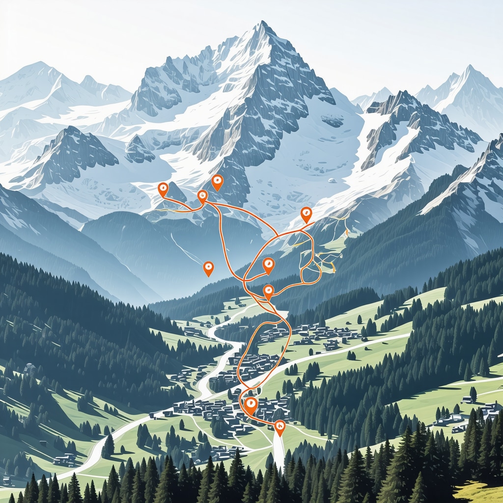 Futuristic digital interface displaying real-time tourist information over the Sinaia mountain landscape