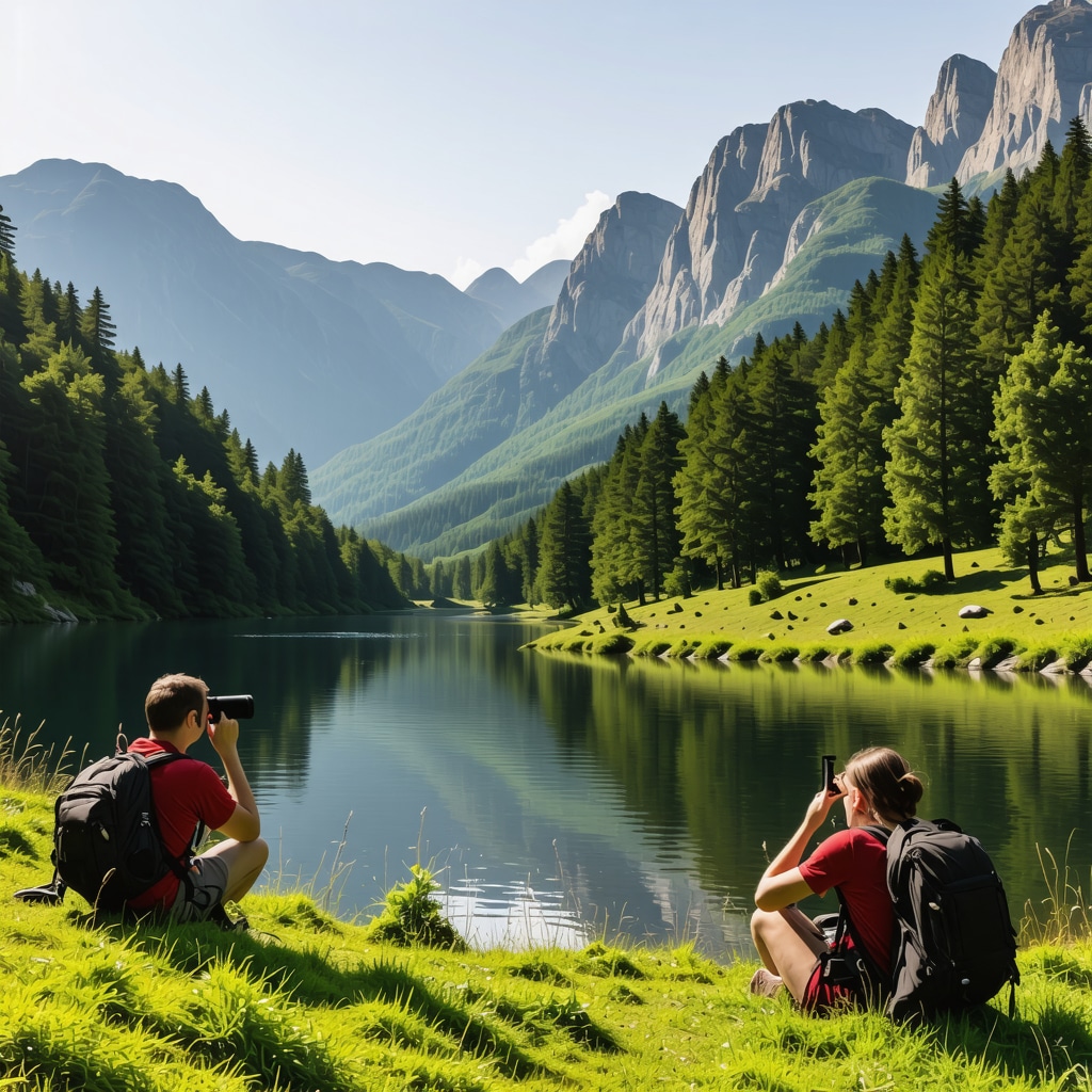 Tourists exploring diverse ecosystems in Mavrovo National Park using eco-friendly practices