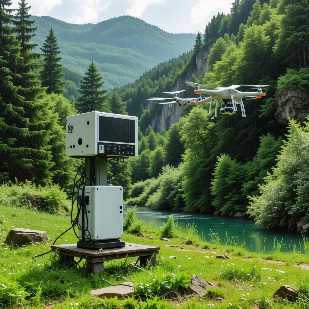 Advanced environmental monitoring technology installed near the pristine Bosnian spring