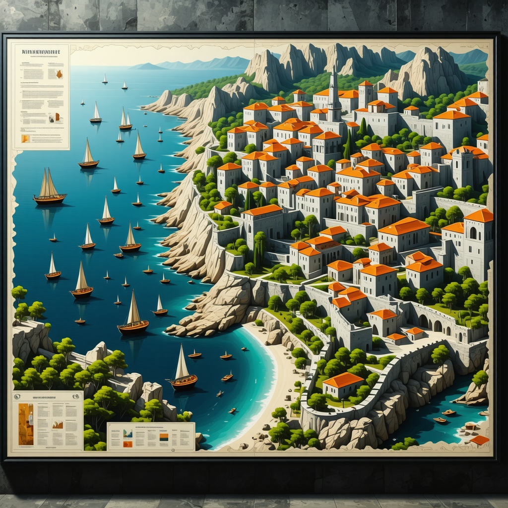 Digital augmented reality map displaying tourist routes and cultural sites in Varna