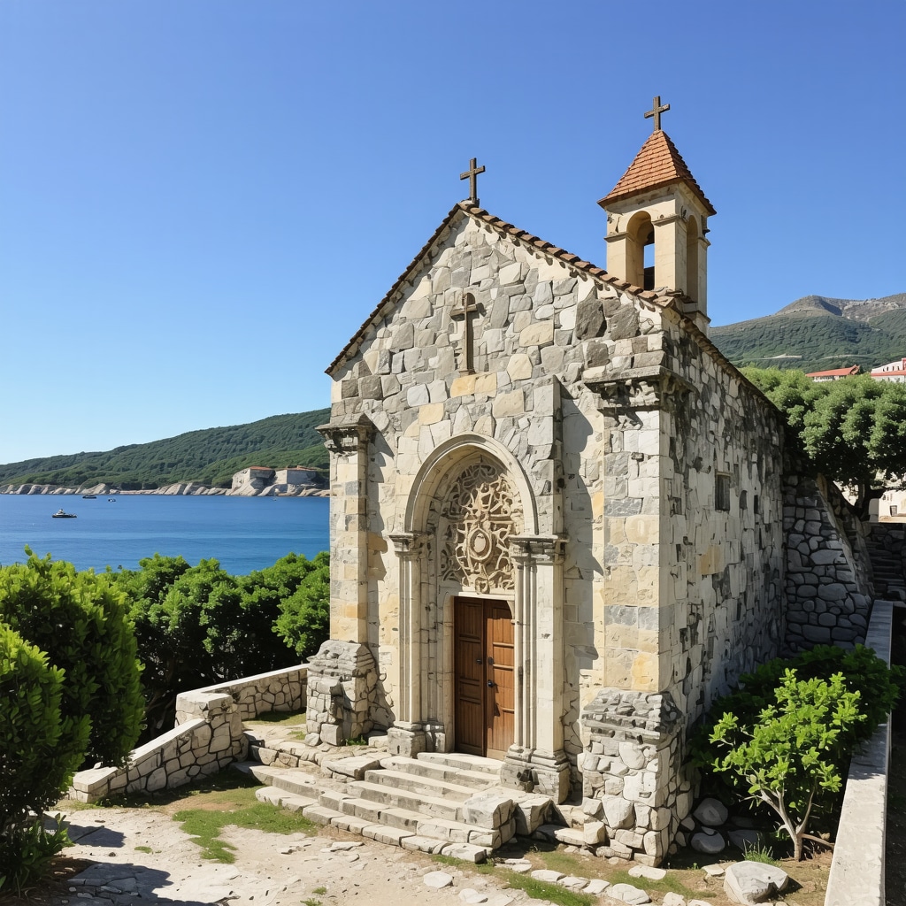 Nin's Church of the Holy Cross being digitally scanned for preservation with Adriatic coast backdrop