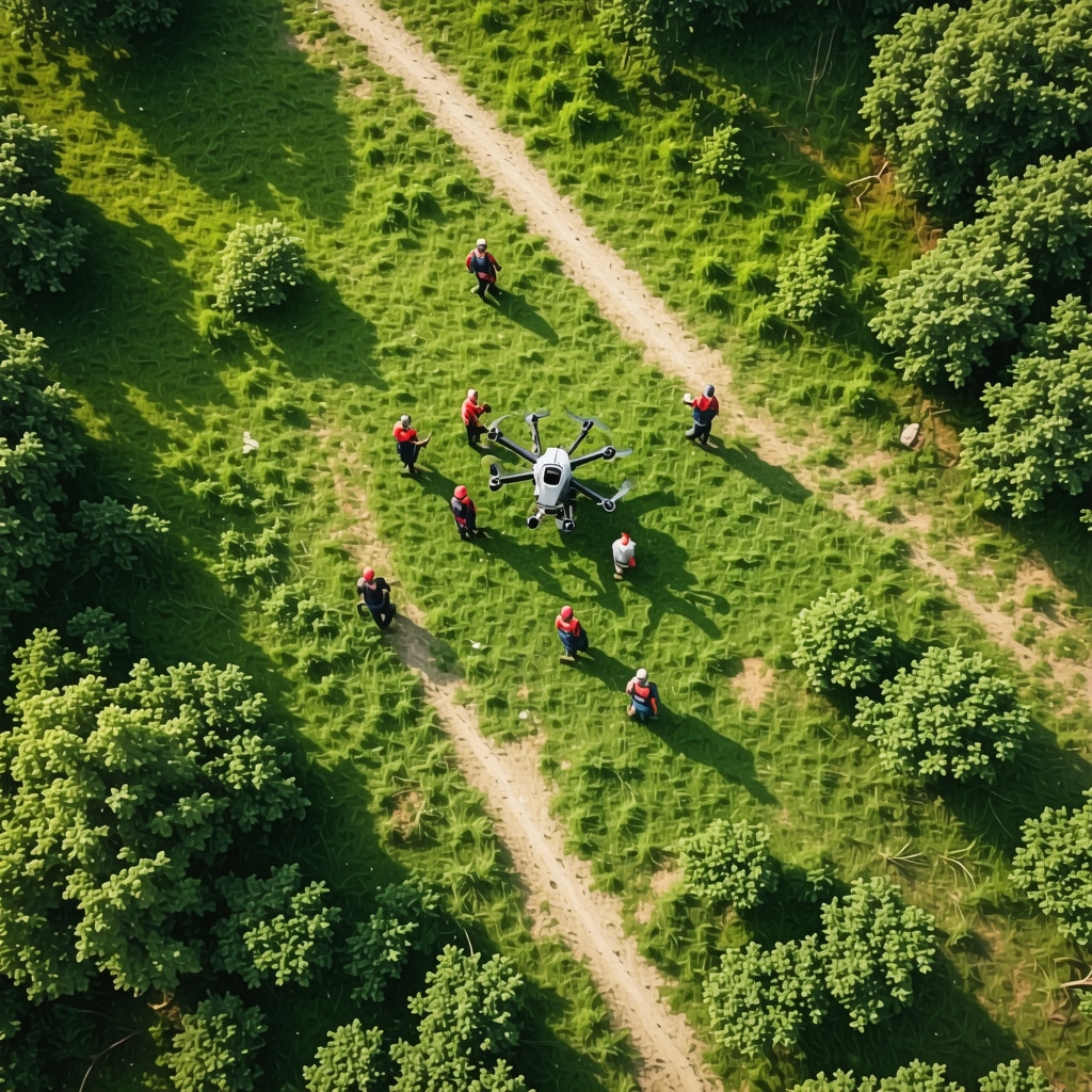Aerial landscape of Pejë with graphical drone monitoring and local cultural tourism activities