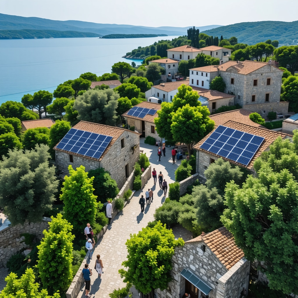 Aerial photo of Vis island illustrating eco-friendly tourism and community involvement
