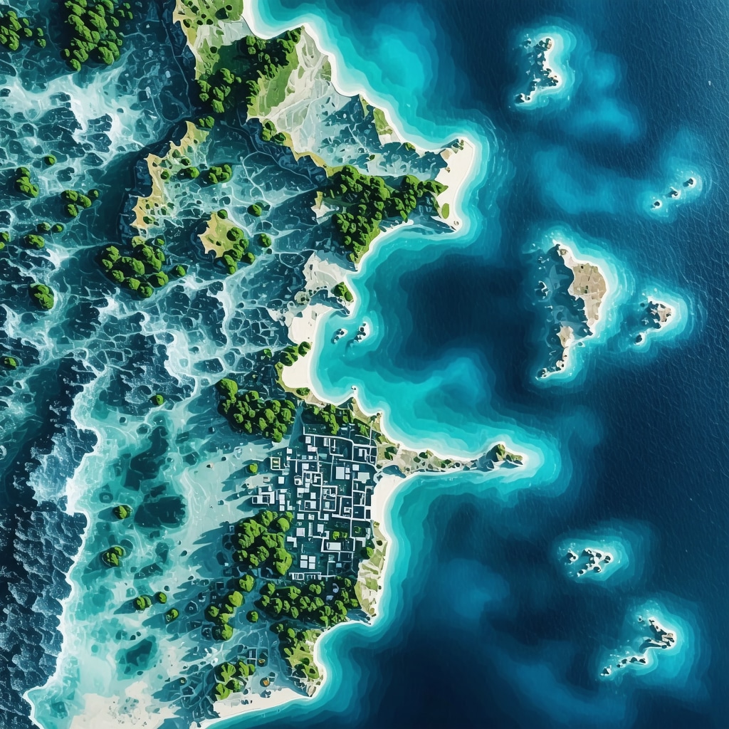 Aerial image of Çanakkale strait featuring digital overlays depicting sustainable tourism and technology use
