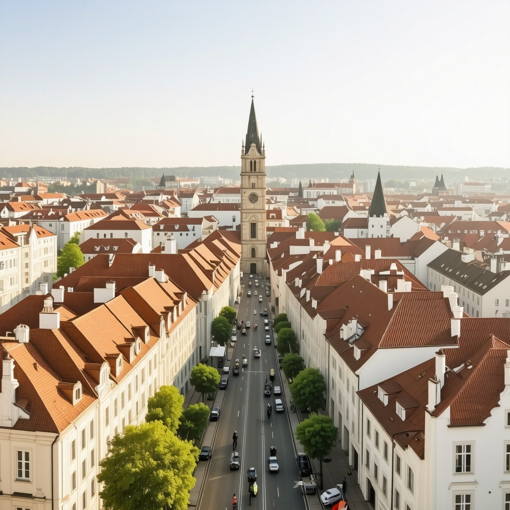 Aerial view of Cluj-Napoca highlighting historic and modern architecture with digital AR overlays representing cultural innovation