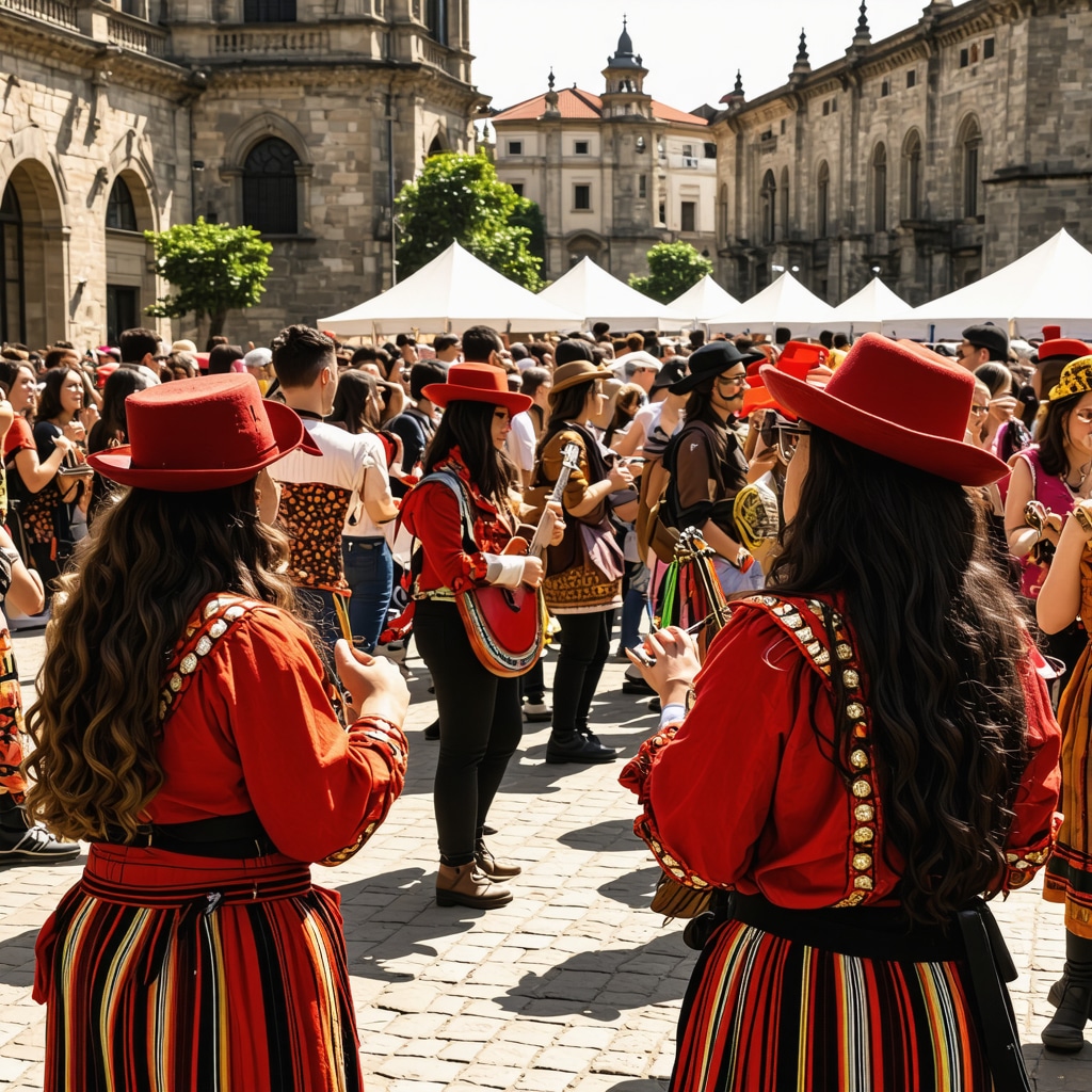 People enjoying a vibrant cultural festival in Sarajevo 2024 with historic architecture in the background