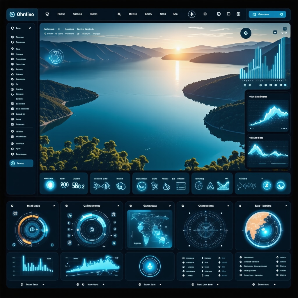 Augmented reality digital dashboard displaying real-time environmental data and eco-tourism activities at Lake Ohrid