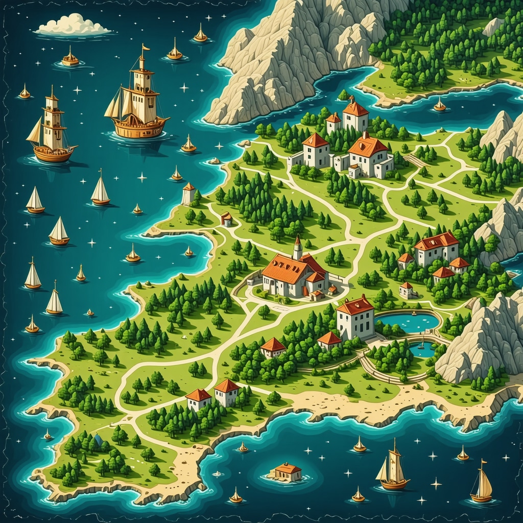Interactive digital map of Ulqin highlighting cultural and ecological tourism spots with eco-friendly technology icons
