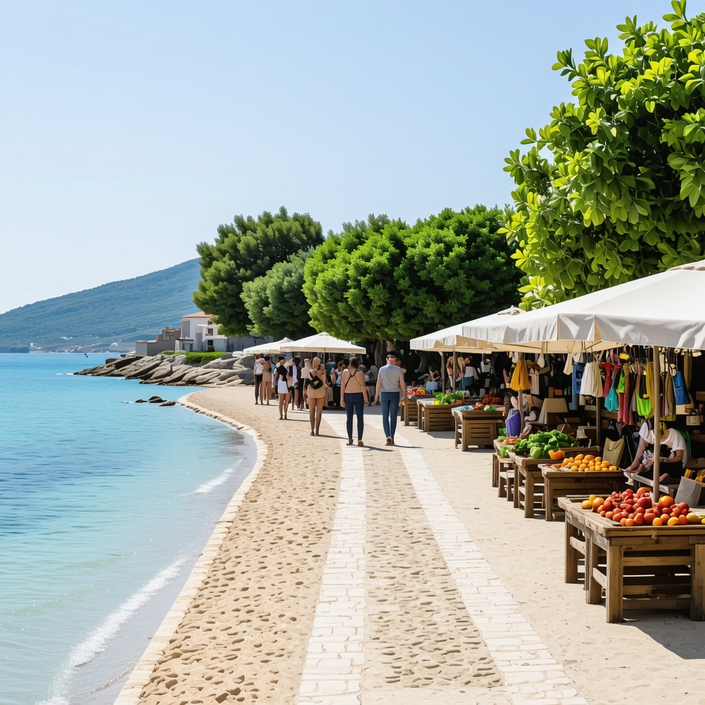 Panoramic view of Burgas combining ecotourism, cultural sites with modern technology, and traditional markets