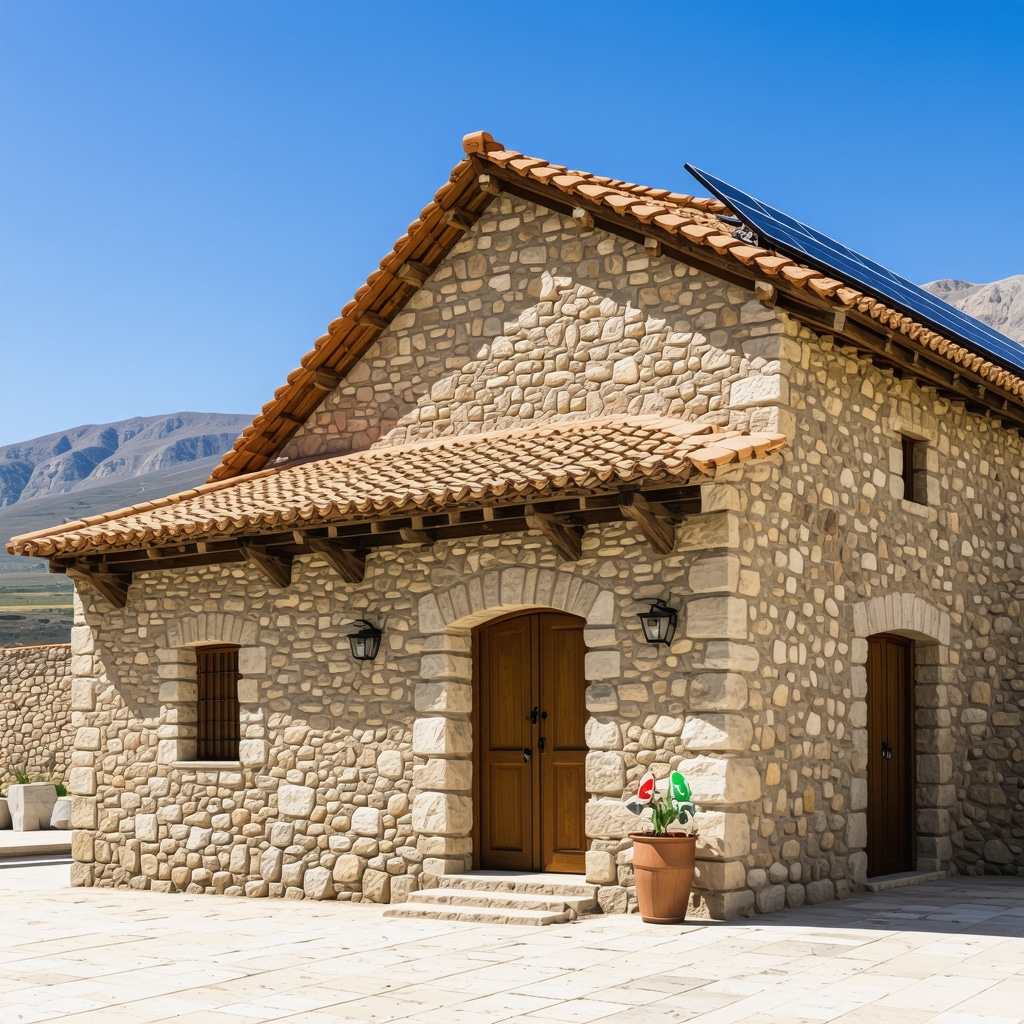 Panoramic view of Krusheva showing traditional architecture and sustainable tourism features