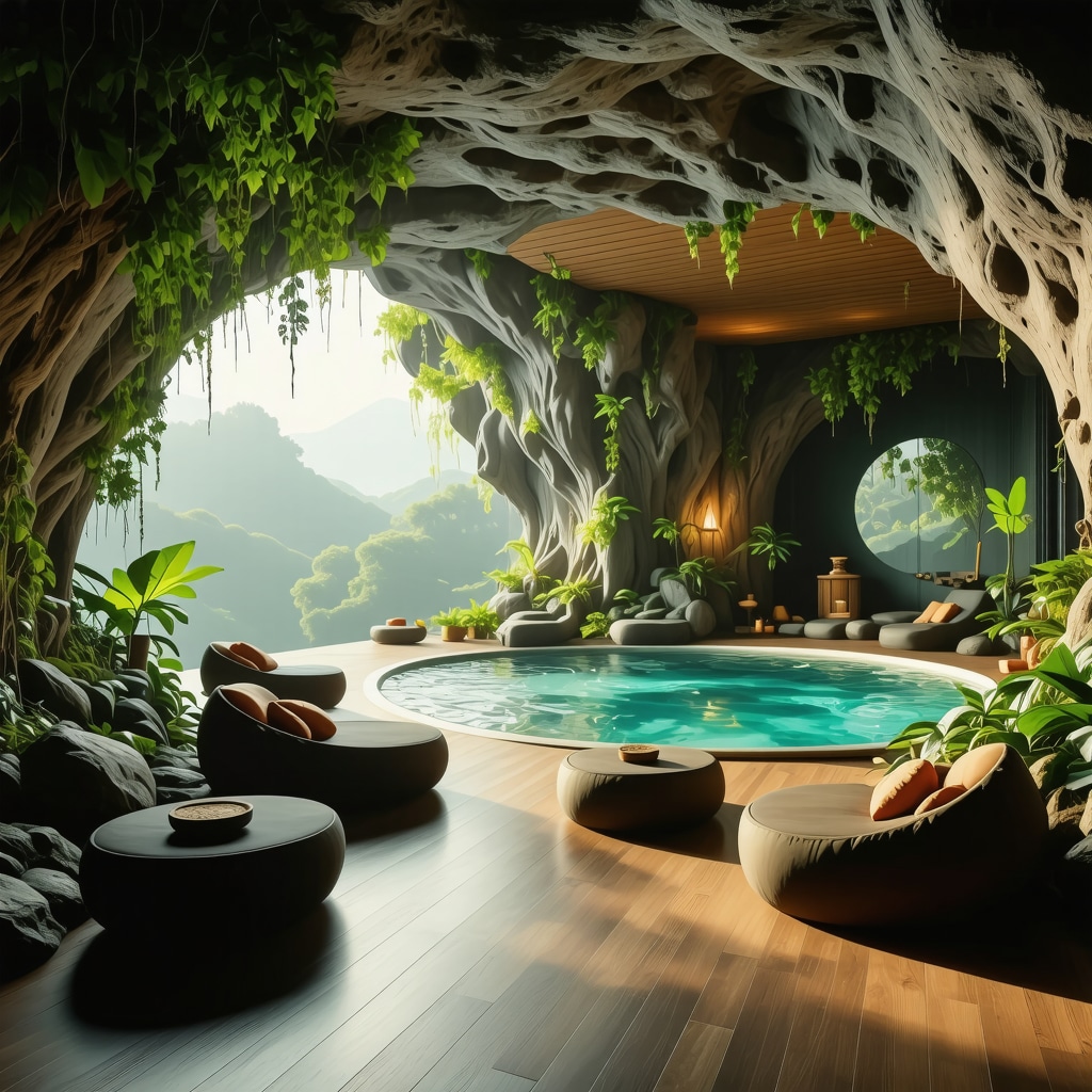 Augmented reality experience inside a modern spa center in Aranđelovac showcasing traditional Serbian culture and natural surroundings
