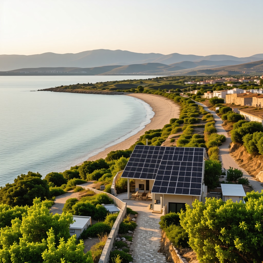 Ulcinj coastline showcasing beaches, lagoon, and eco-friendly tourism infrastructure at sunset