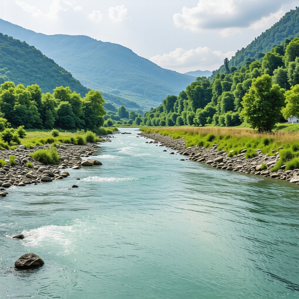Scenic panoramic view of Berane city surrounded by mountains and the Lim river in Montenegro