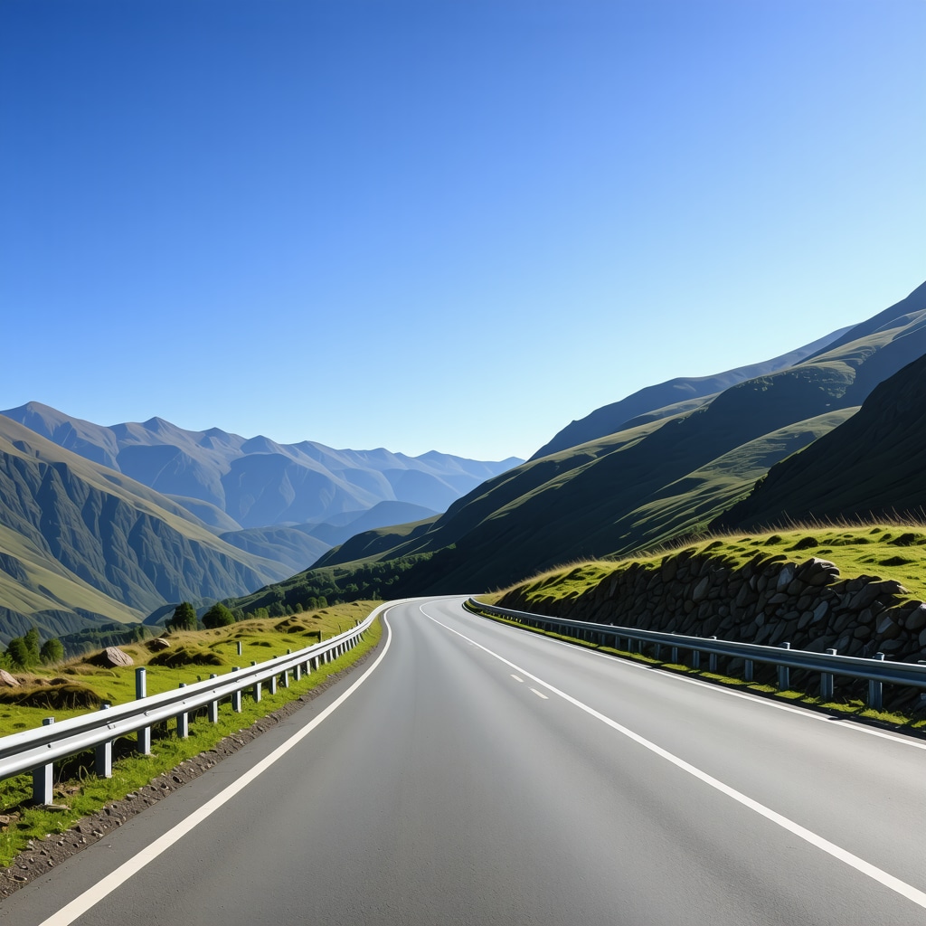 Scenic panoramic view of Transfagarasan road with winding curves and mountainous terrain