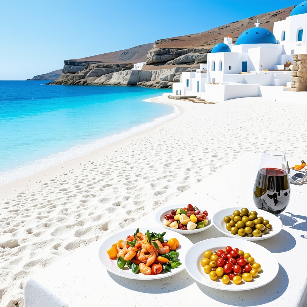 Santorini: Plazhet e Bardha dhe Shijet Mesdhetare të Greqisë