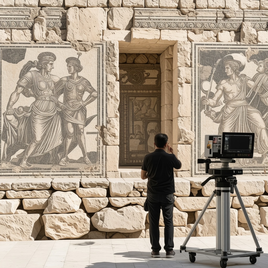 Roman mosaics at Stobi archaeological site being documented with 3D scanning technology