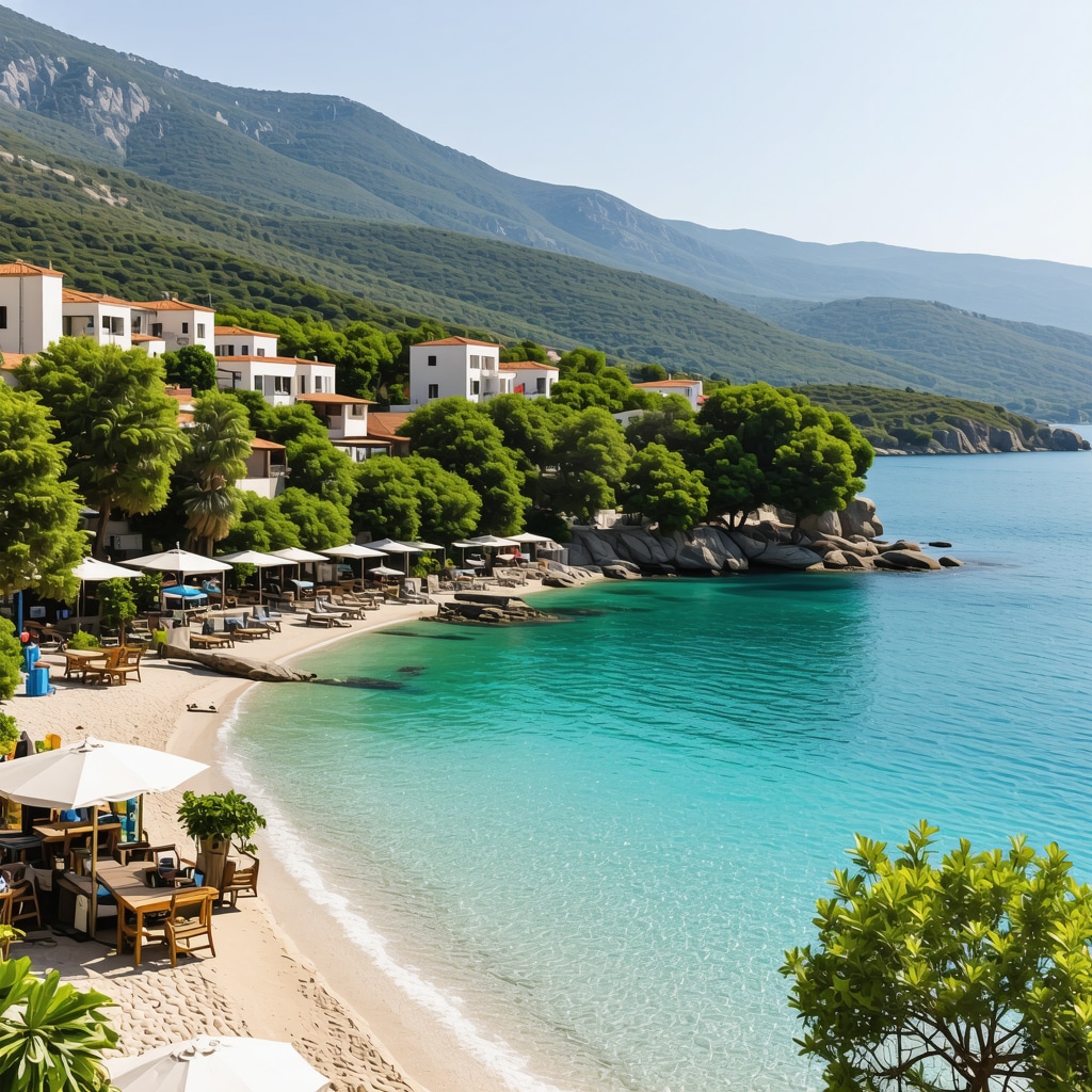 Panoramic view of eco-friendly tourism in Vlorë with beaches and local culture