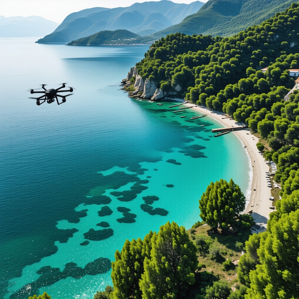 Drones and IoT sensors monitoring biodiversity along Tivat coastline for sustainable tourism
