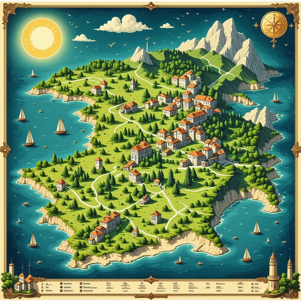 Interactive digital map of Vis island highlighting cultural landmarks and modern technology features
