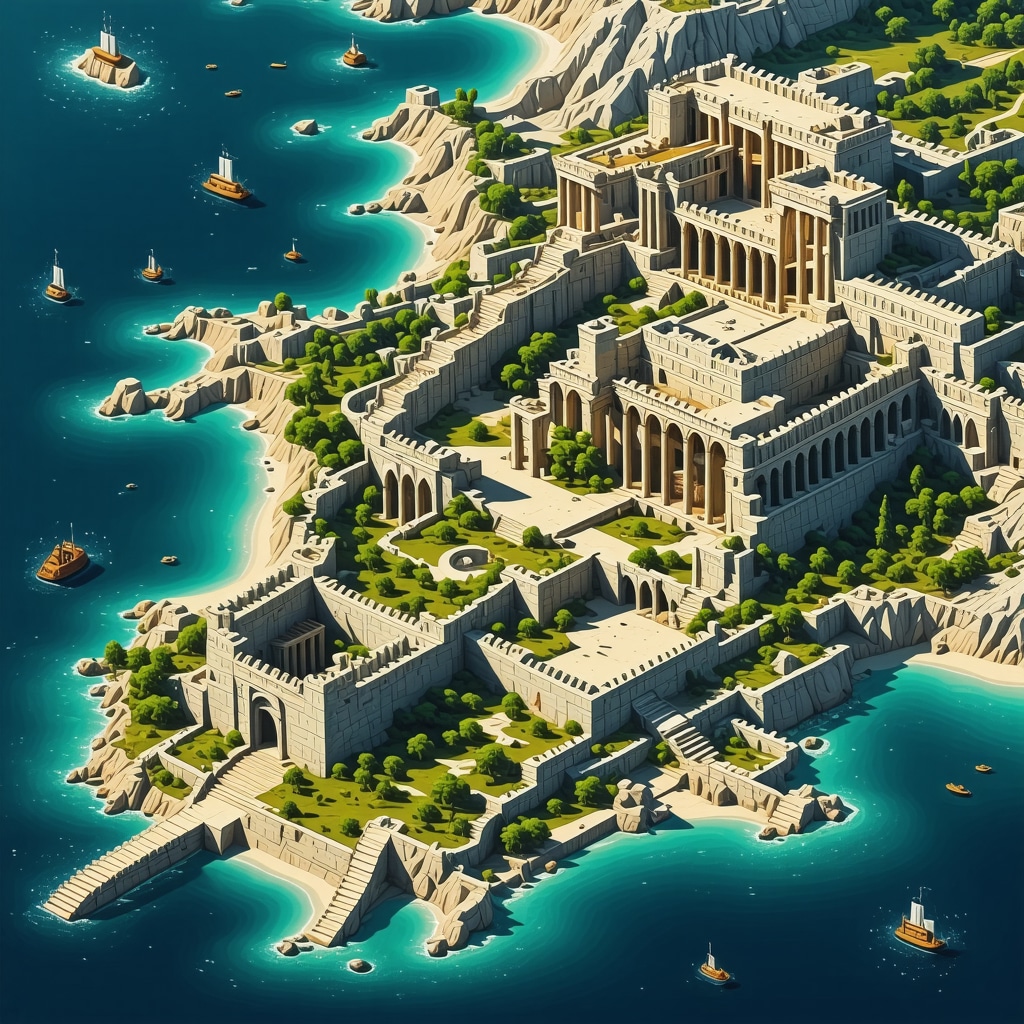Interactive digital map displaying IoT sensors tracking tourist flow and structural health of Durrës ancient monuments