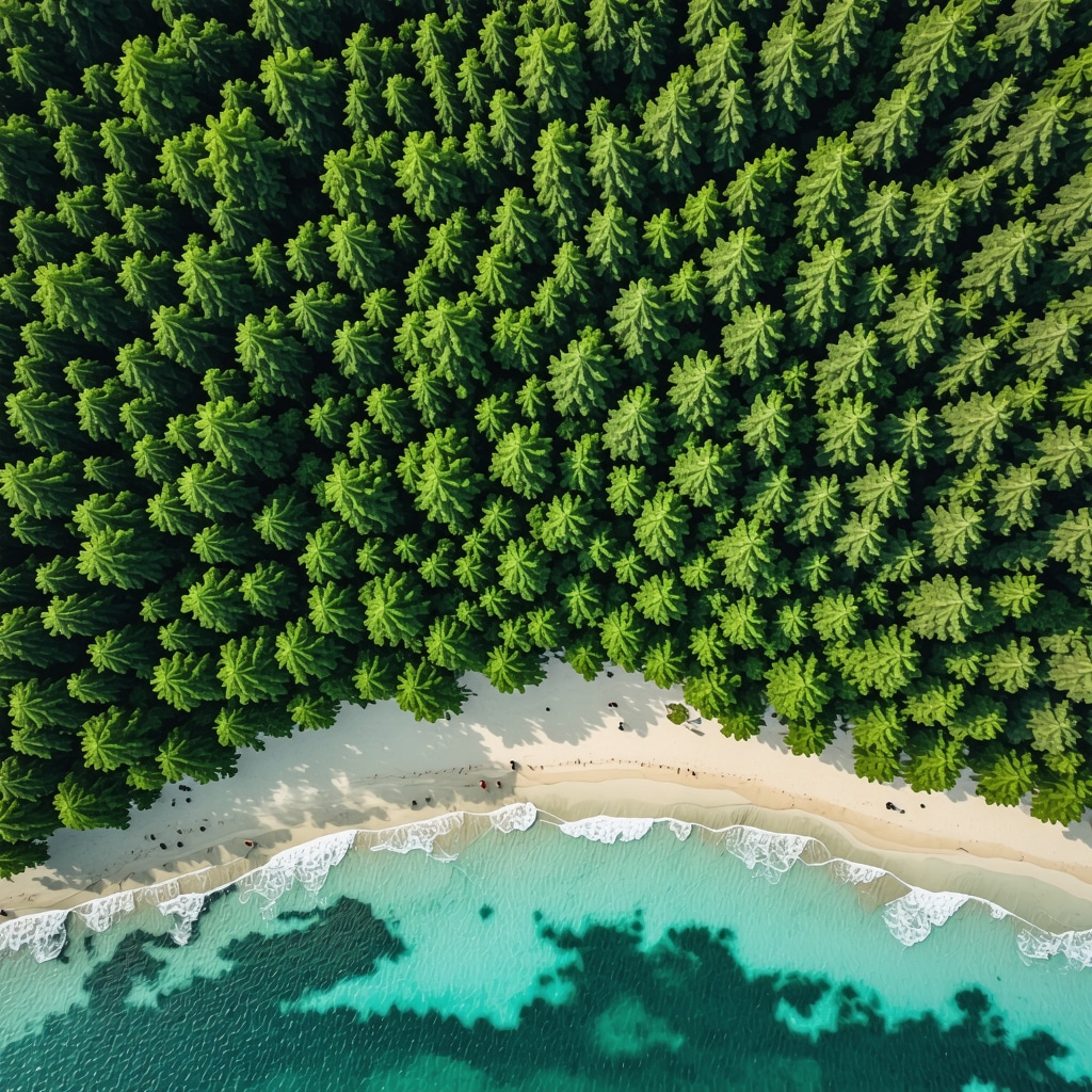 Aerial view of lush greenery and pristine beaches in Divjakë
