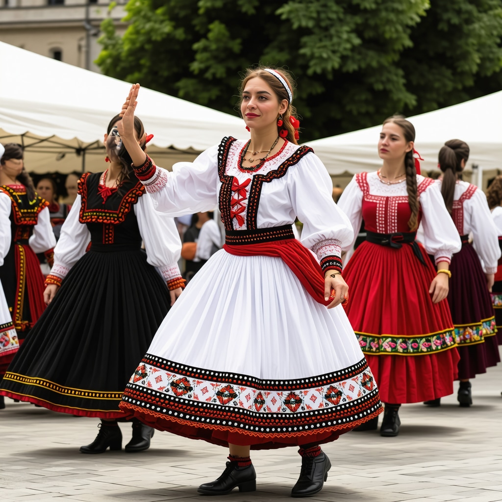 Ngjarje e gjallë kulturore me pjesëmarrës në veshje tradicionale