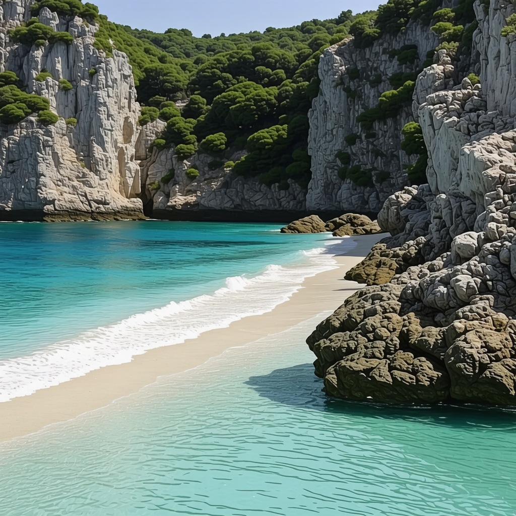 Scenic view of secluded beaches in Koper surrounded by nature