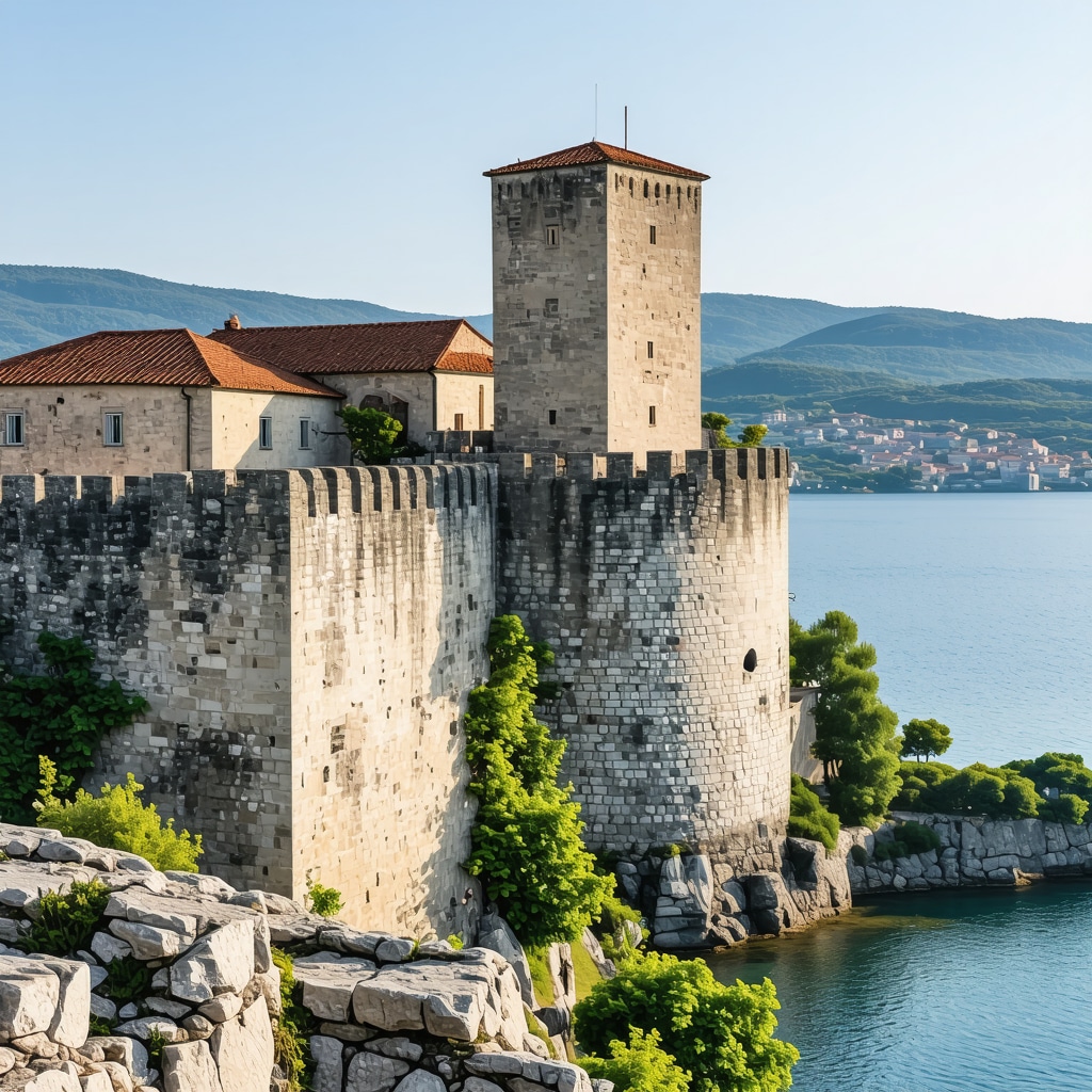 Medieval fortress of Koper with scenic coastal view