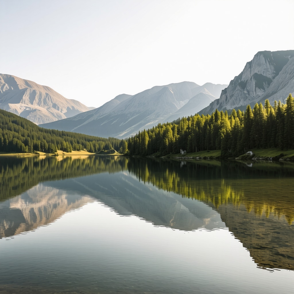 Peizazh i bukur i parkut Durmitor me male, liqene dhe pyje në dritë dielli