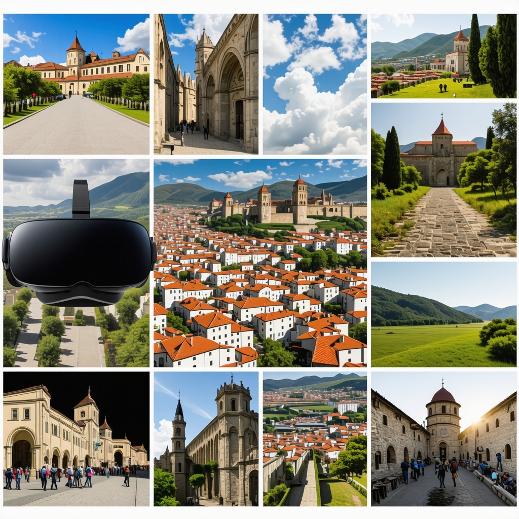 Collage of Prizren landmarks and modern technology representing cultural and gastronomic tourism innovation