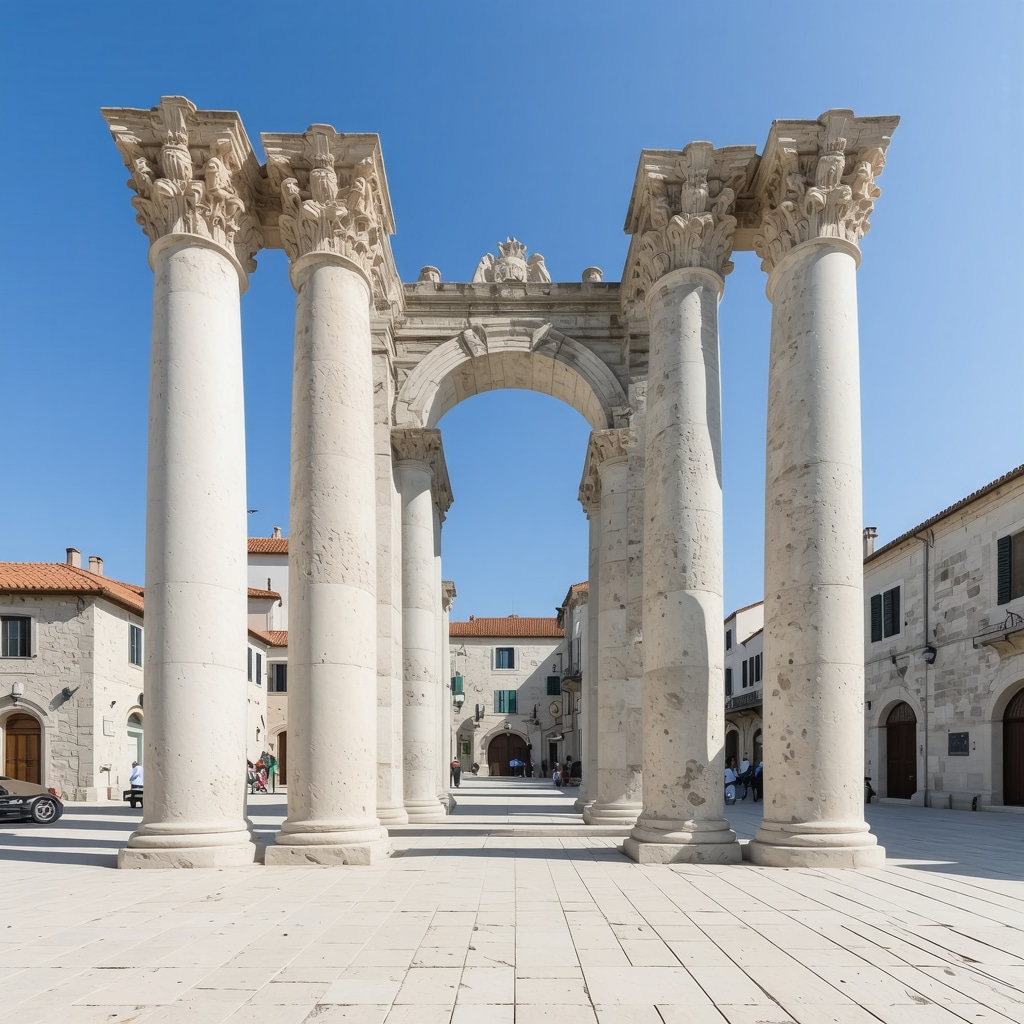 3D digital model of Trogir's medieval buildings with AR overlay.