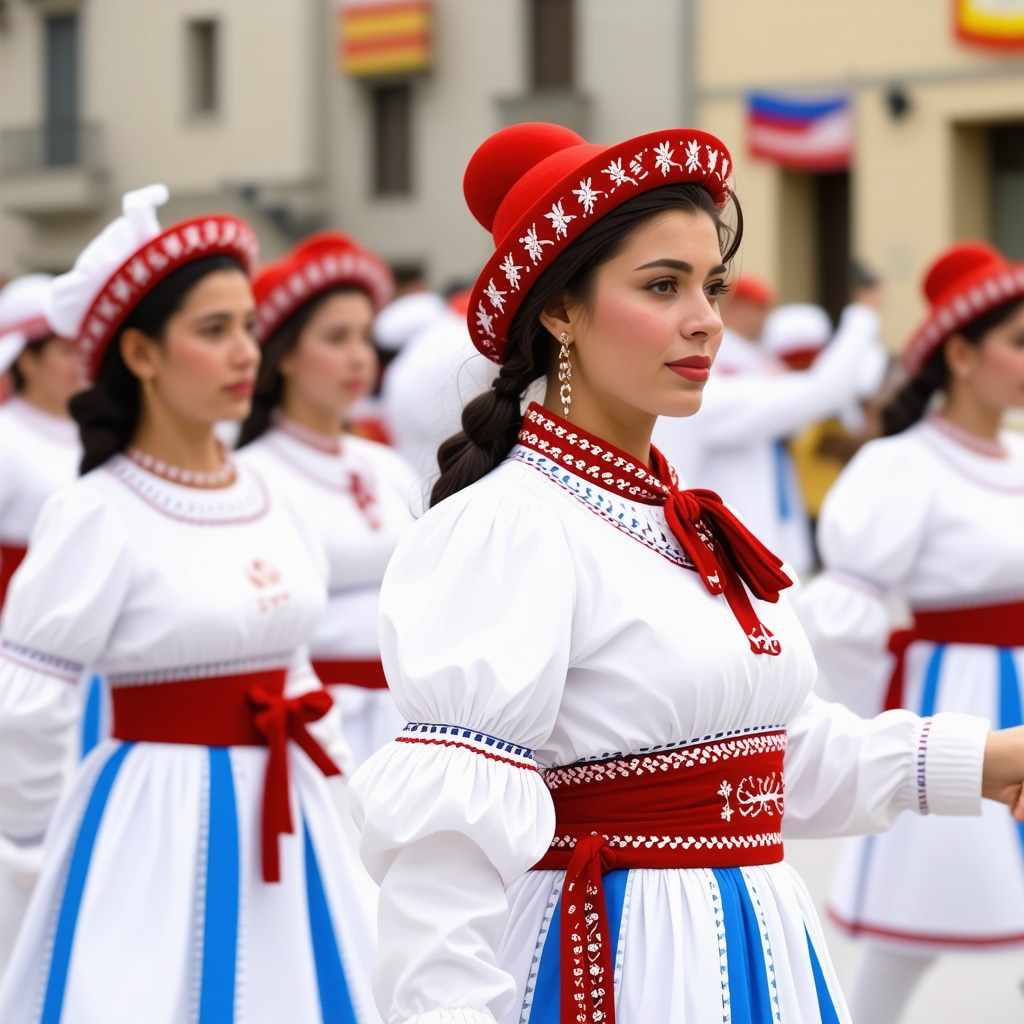 Serbian festival with traditional costumes and dances