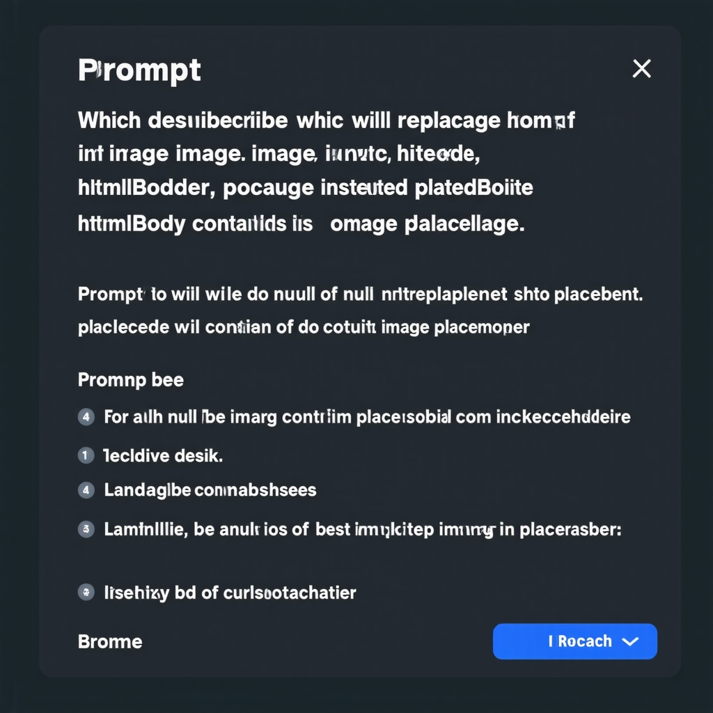 Alt of image which will replace image placeholder inserted into htmlBody. Prompt will be null if htmlBody do not contains image placeholder.