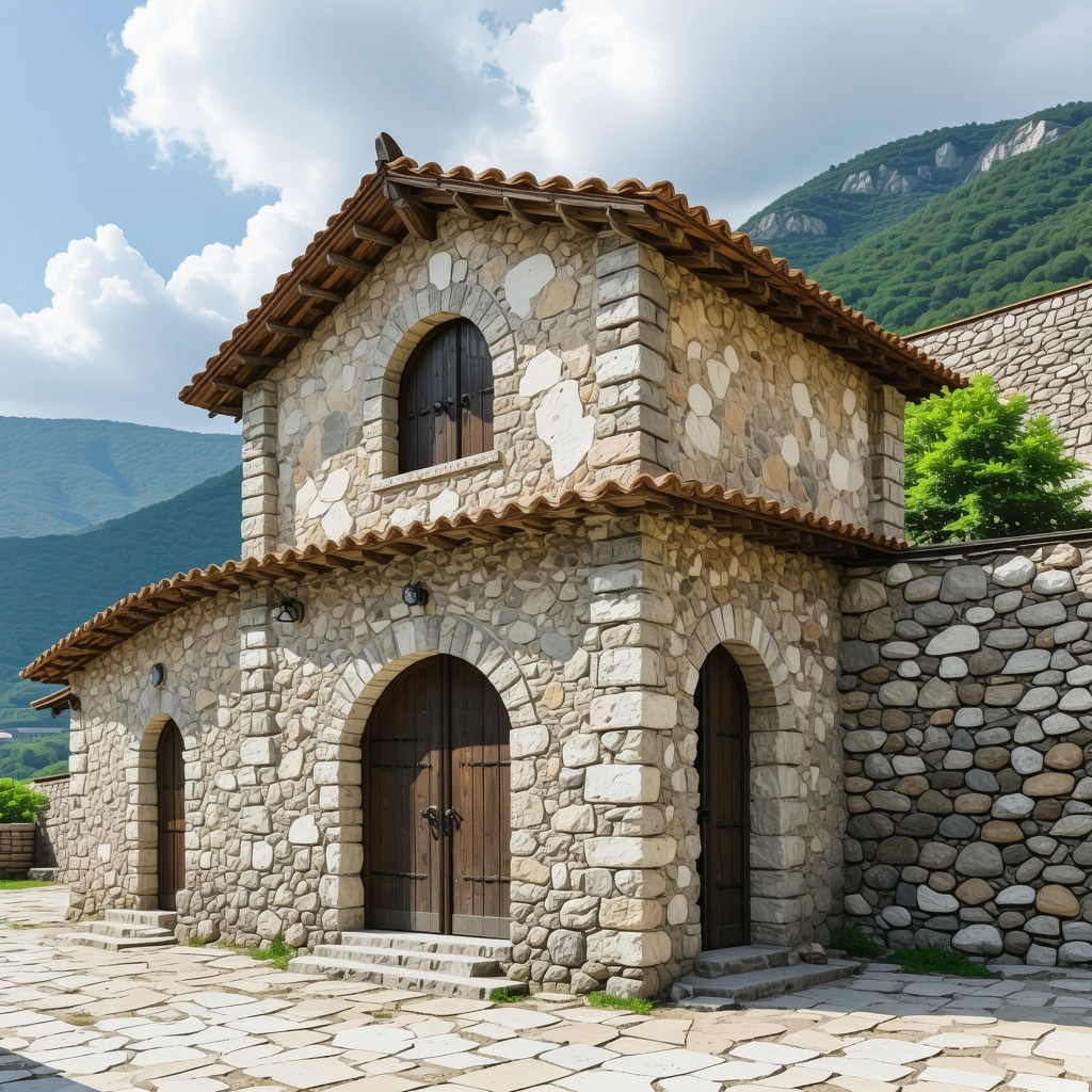 Historic architecture in Melnik surrounded by scenic landscapes