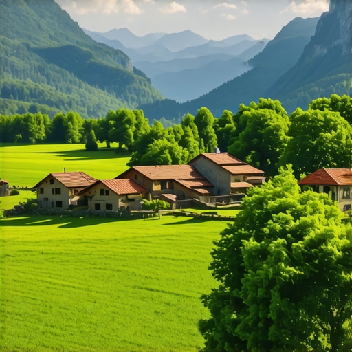 Scenic view of Balkan mountains and forests, showcasing natural beauty and traditional villages
