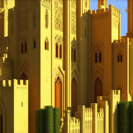 3D digital rendering of Castle Peles highlighting its intricate architecture