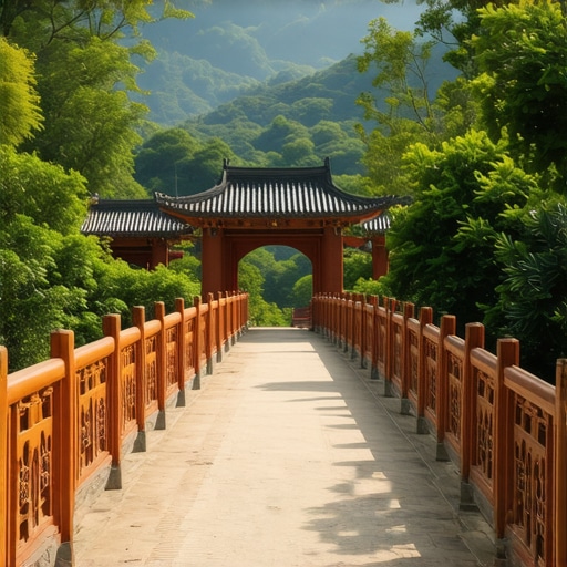 Scenic view of Ulqin's historic bridge with lush landscape