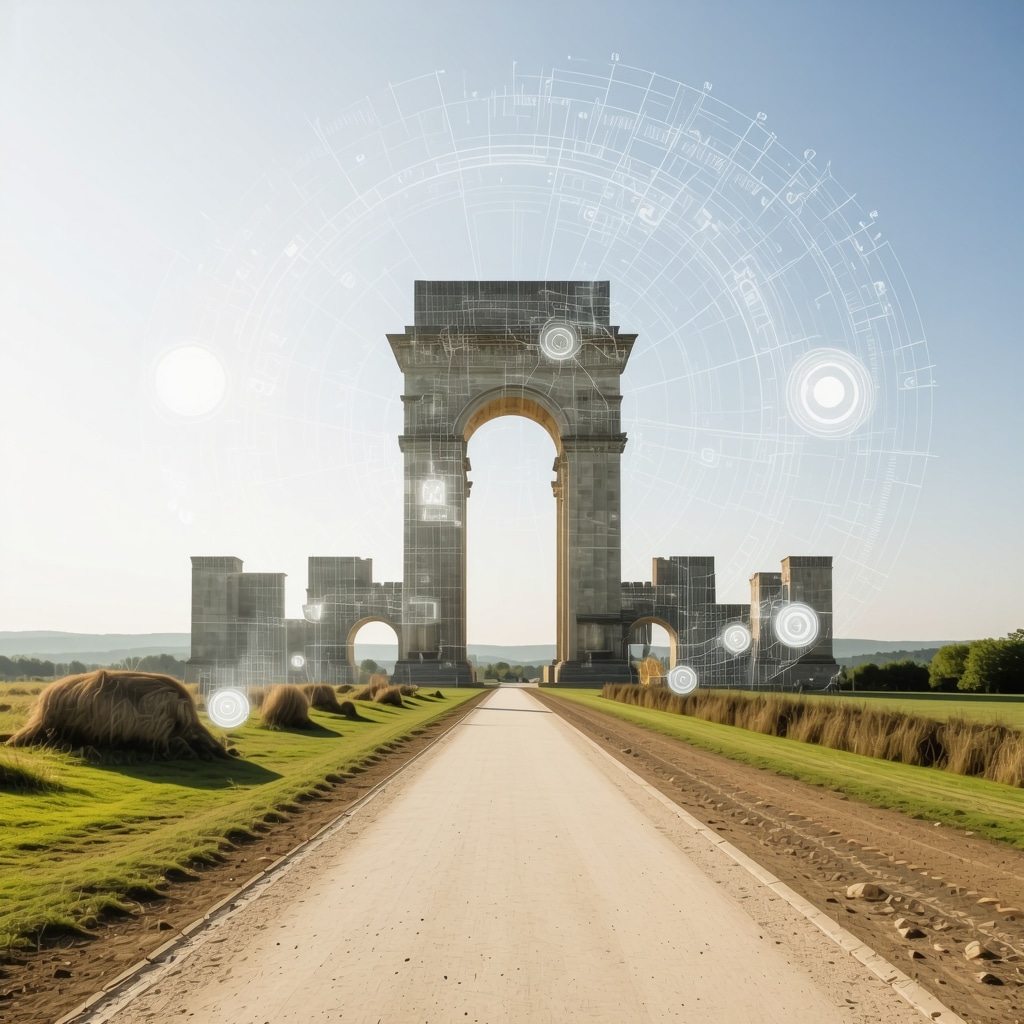 A modern interpretation of heritage preservation combining historical monument and virtual reality elements