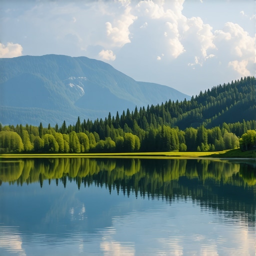 Scenic view of Balkan mountains, lakes, and forests in vibrant colors