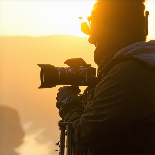 Fotografi duke përdorur teknika të avancuara për të kapur peizazhin e Rugovës gjatë perëndimit të diellit
