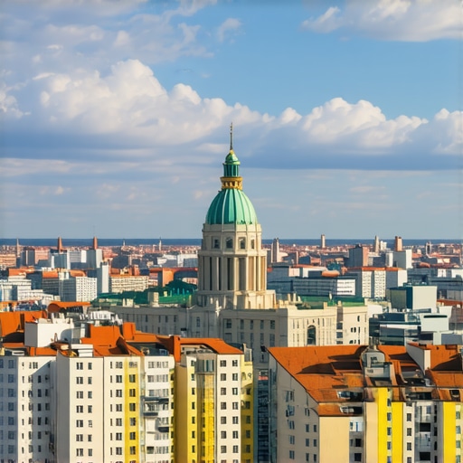 A panoramic view of Bucharest showcasing historic and modern architecture