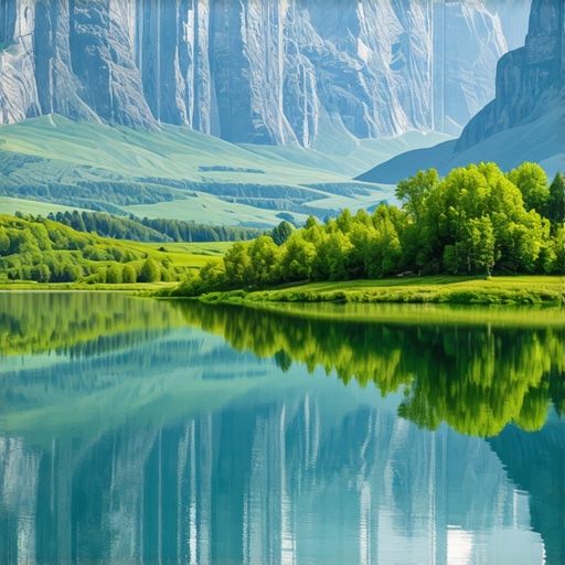 A panoramic view of untouched Balkan mountains and lakes showing pristine natural beauty
