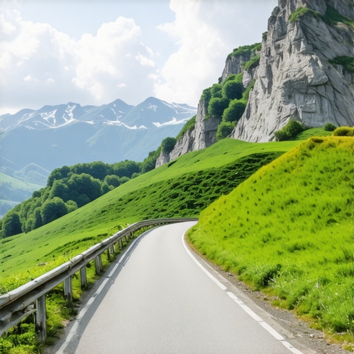 Peisazh i bukur i maleve dhe rrugës së Transfagarasanit në natyrë